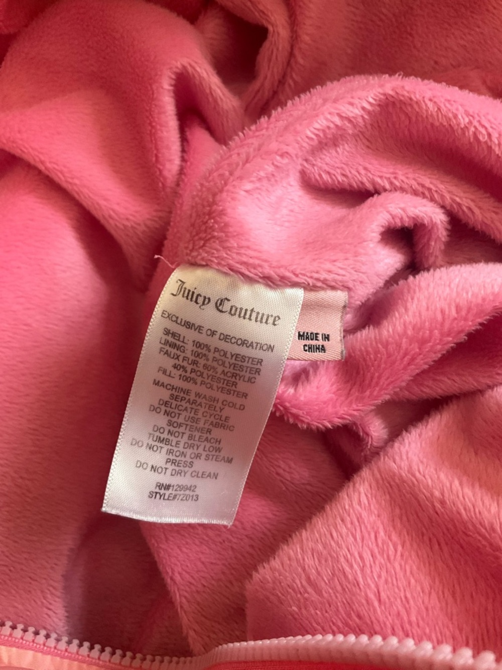 Juicy Couture Kids Pink Ombre Puffer Jacket with Faux Fur Hood - Picture 4 of 8